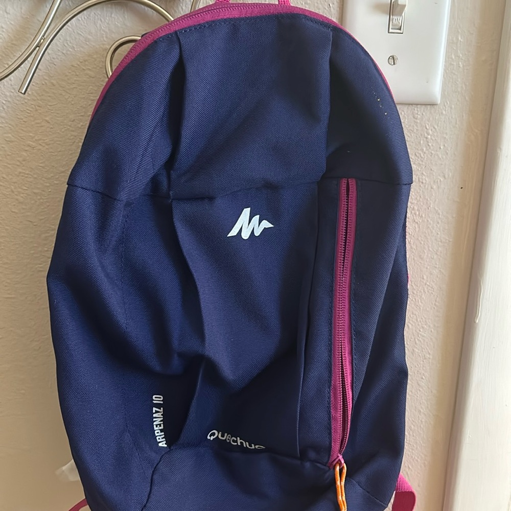 Medium sized backpack purple and dark blue